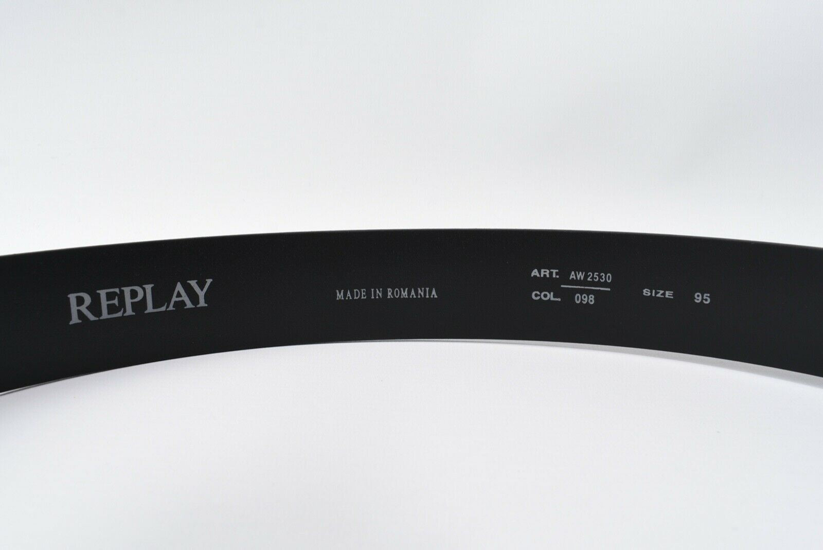 REPLAY Women's Regenerated Leather Belt, Black, size W38