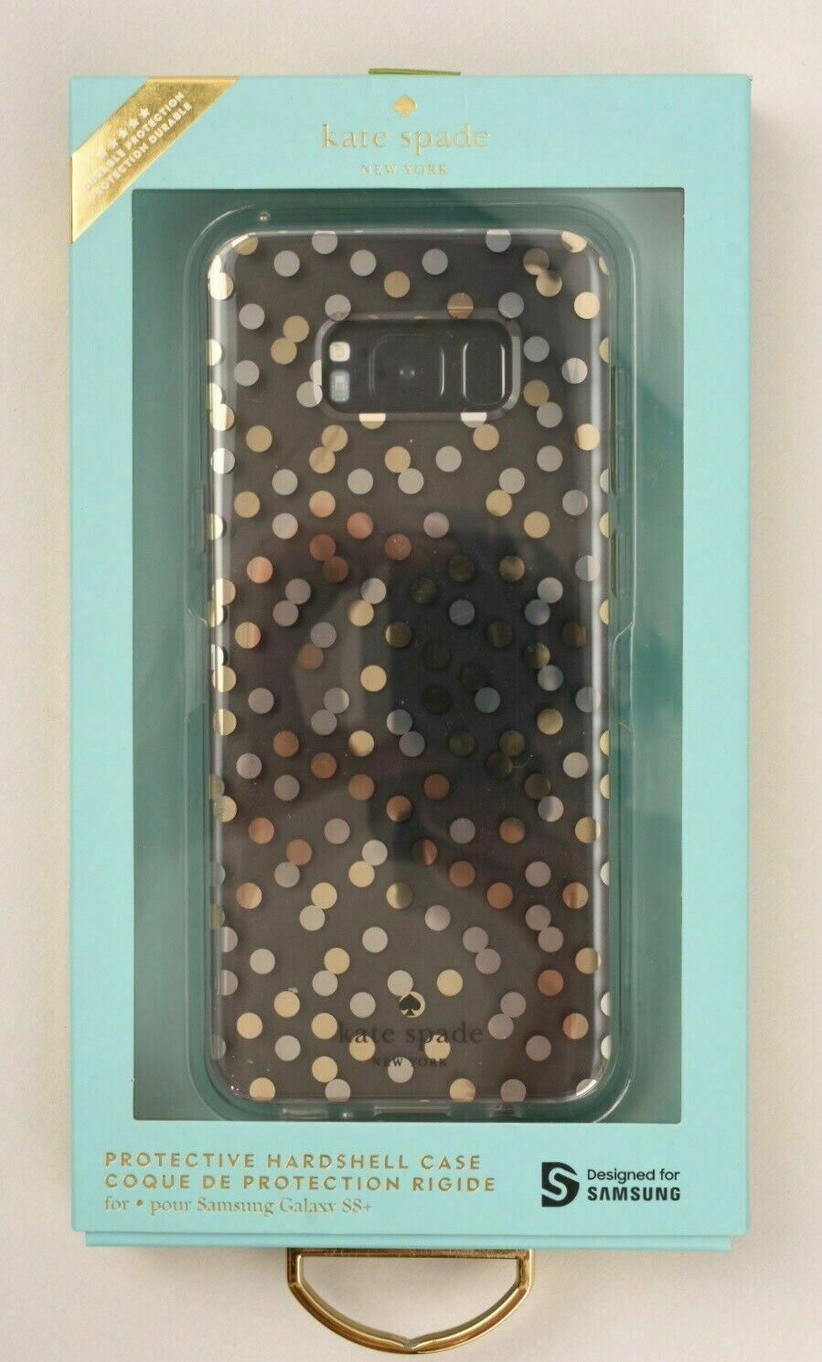 KATE SPADE Samsung Galaxy S8+ Protective Hardshell Case Cover, Clear/Dotted