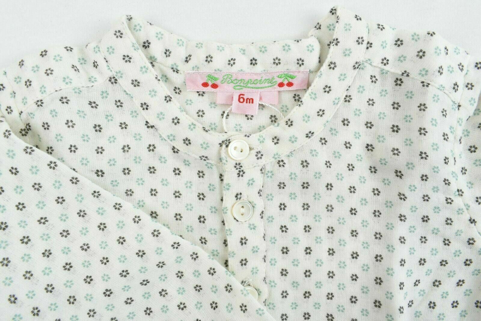 BONPOINT Baby Girls' Floral Dot Shirt Top, Cream/Multi, size 6 months