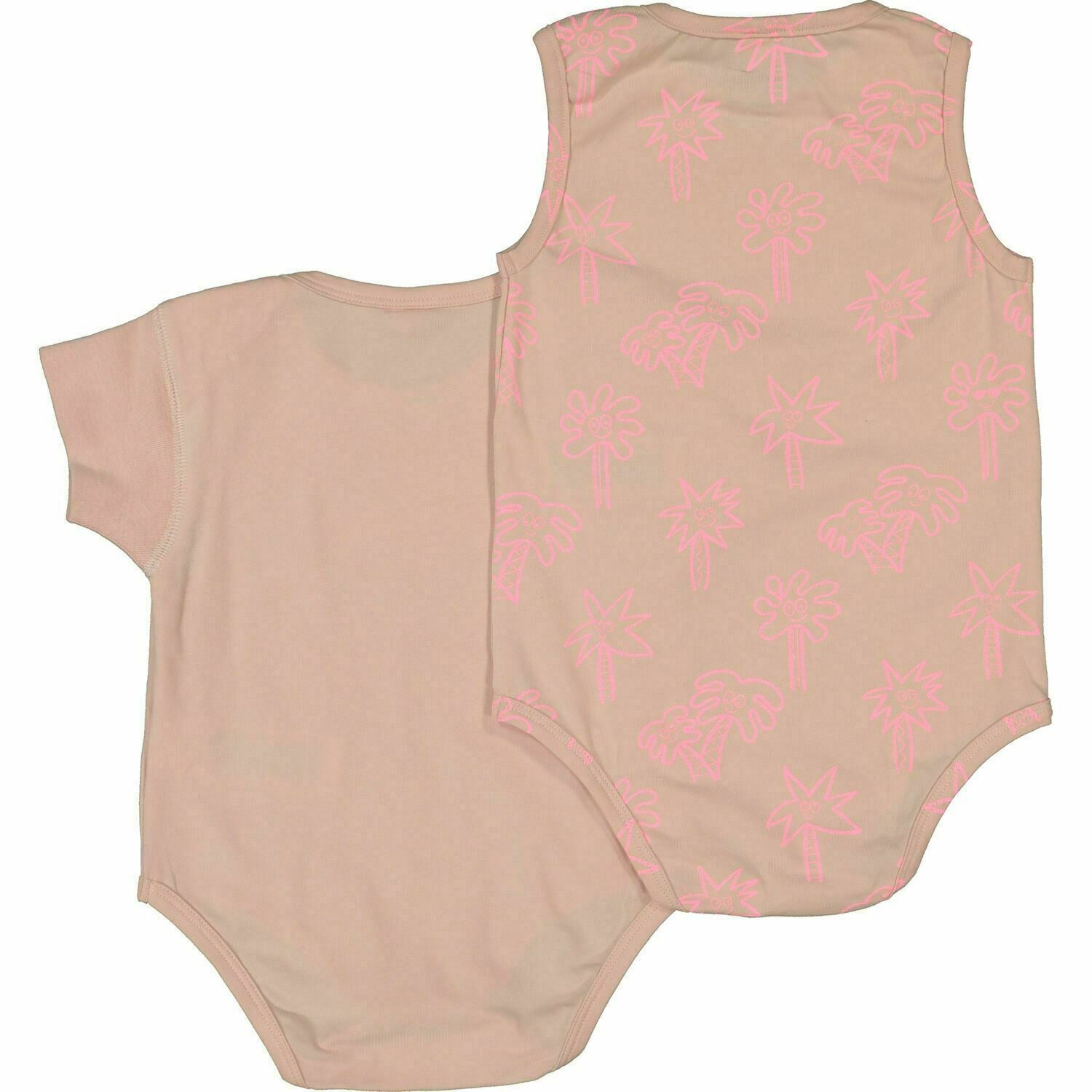Stella McCartney Baby Girls Pink Palm Tree Print Bodysuit Babygrow Duo 9 months