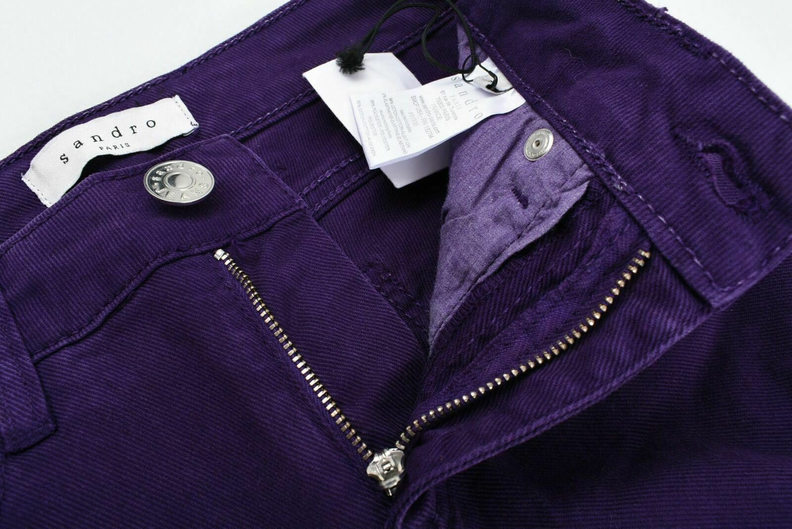 SANDRO PARIS Women's Distressed look Purple Denim Jeans- EUR34 (UK 6)