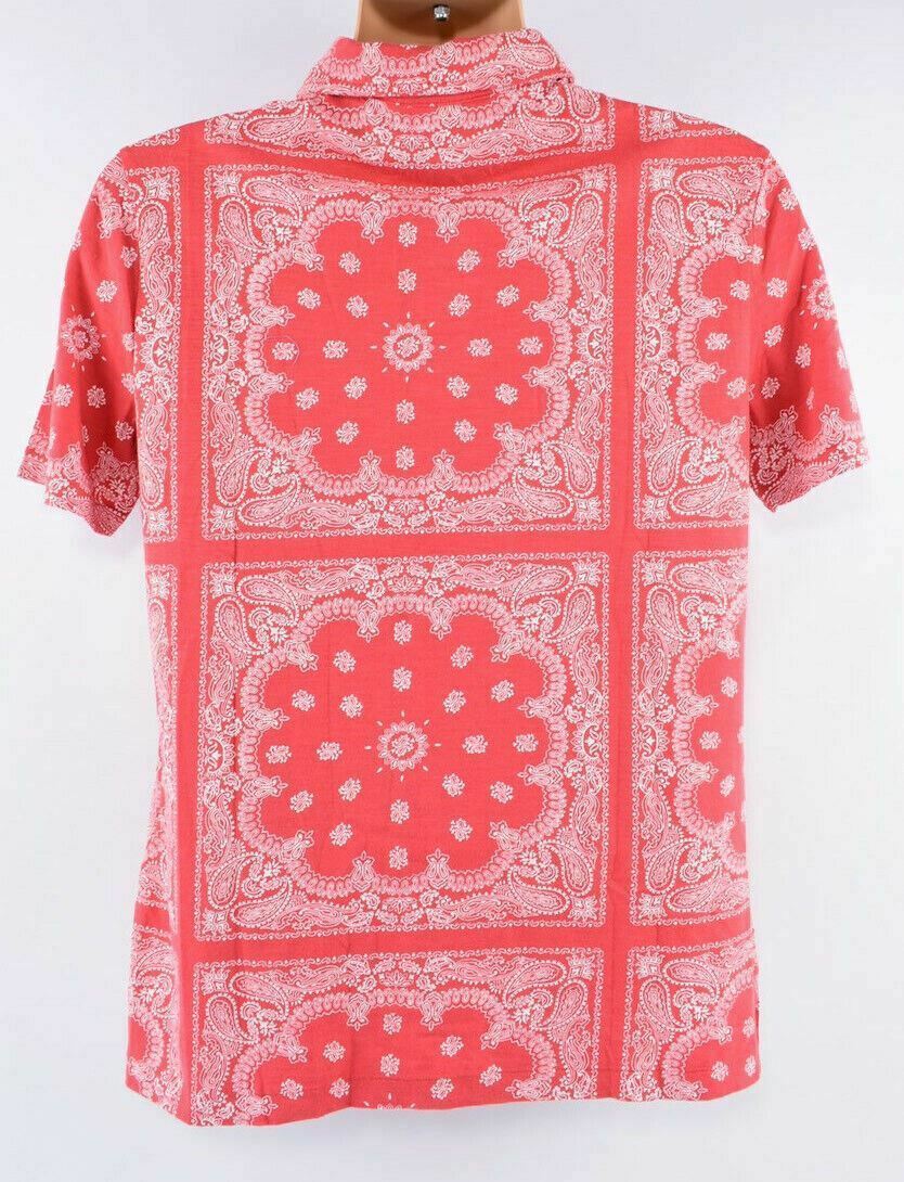 POLO RALPH LAUREN Mens Boys Polo Shirt Red/Patterned size S (18 y to 20 years)