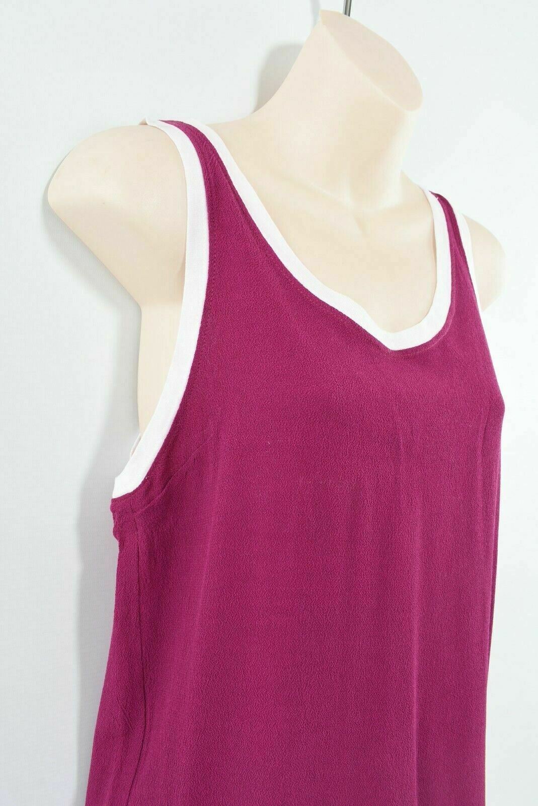 SANDRO Women's Sleeveless Crepe Top, Magenta, size UK 12