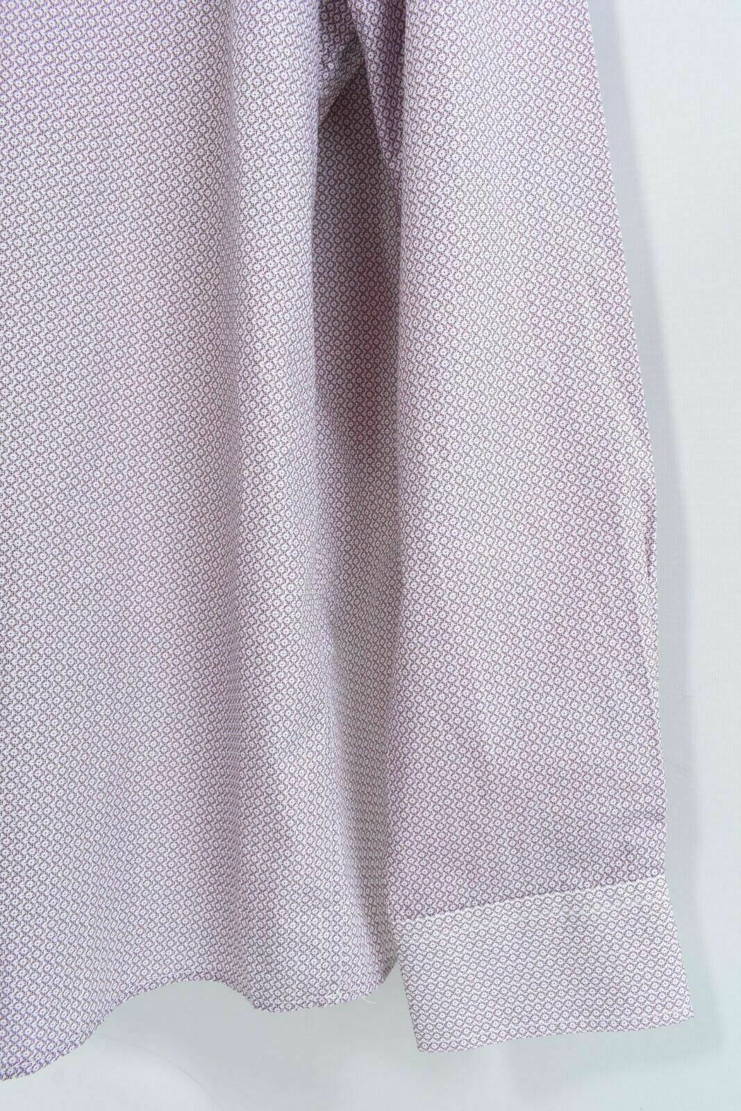 NEXT Men's Double Collar Burgundy Patterned Slim Fit Shirt, size XL