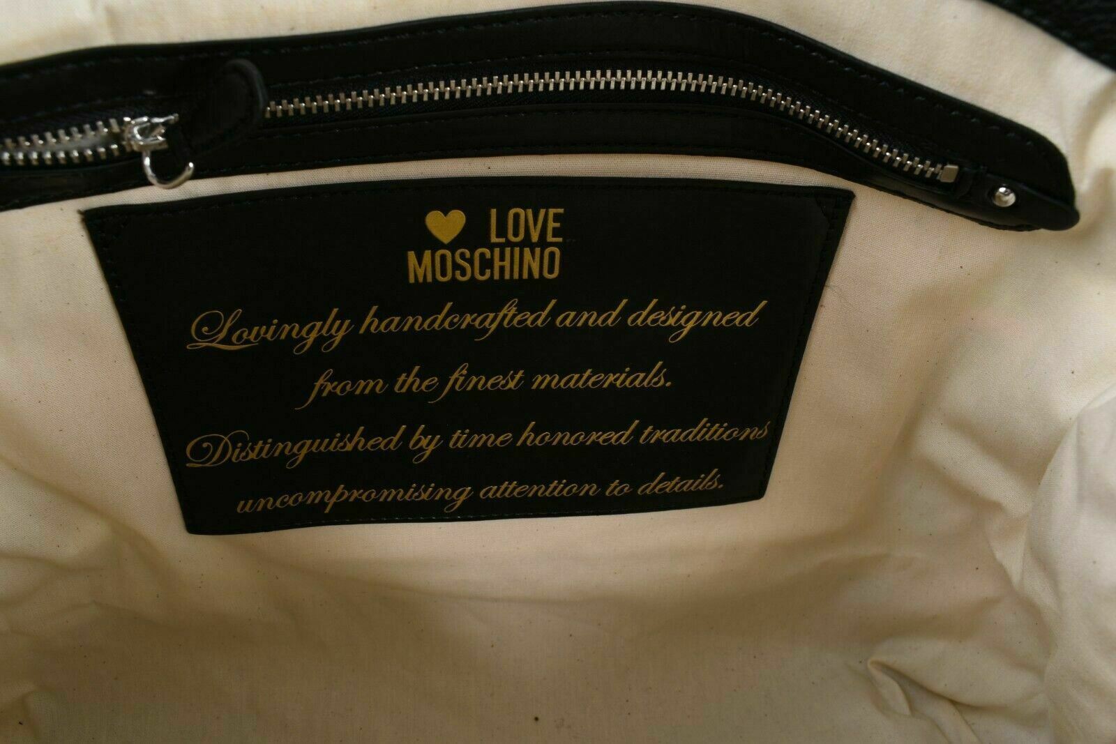 RARE !!! MOSCHINO - ALOHA Canvas Women's Tote Bag, Handbag, Black/Multi