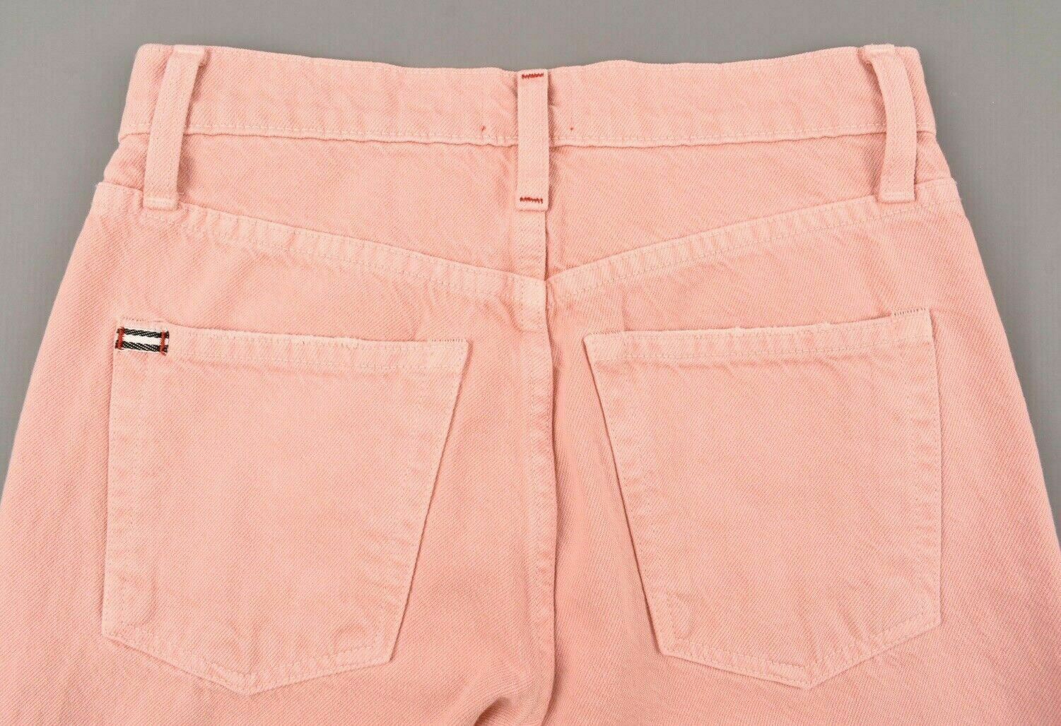 ALICE & OLIVIA Women's High Rise Girlfriend Slim Non-stretch Jeans Pink, W25 W26