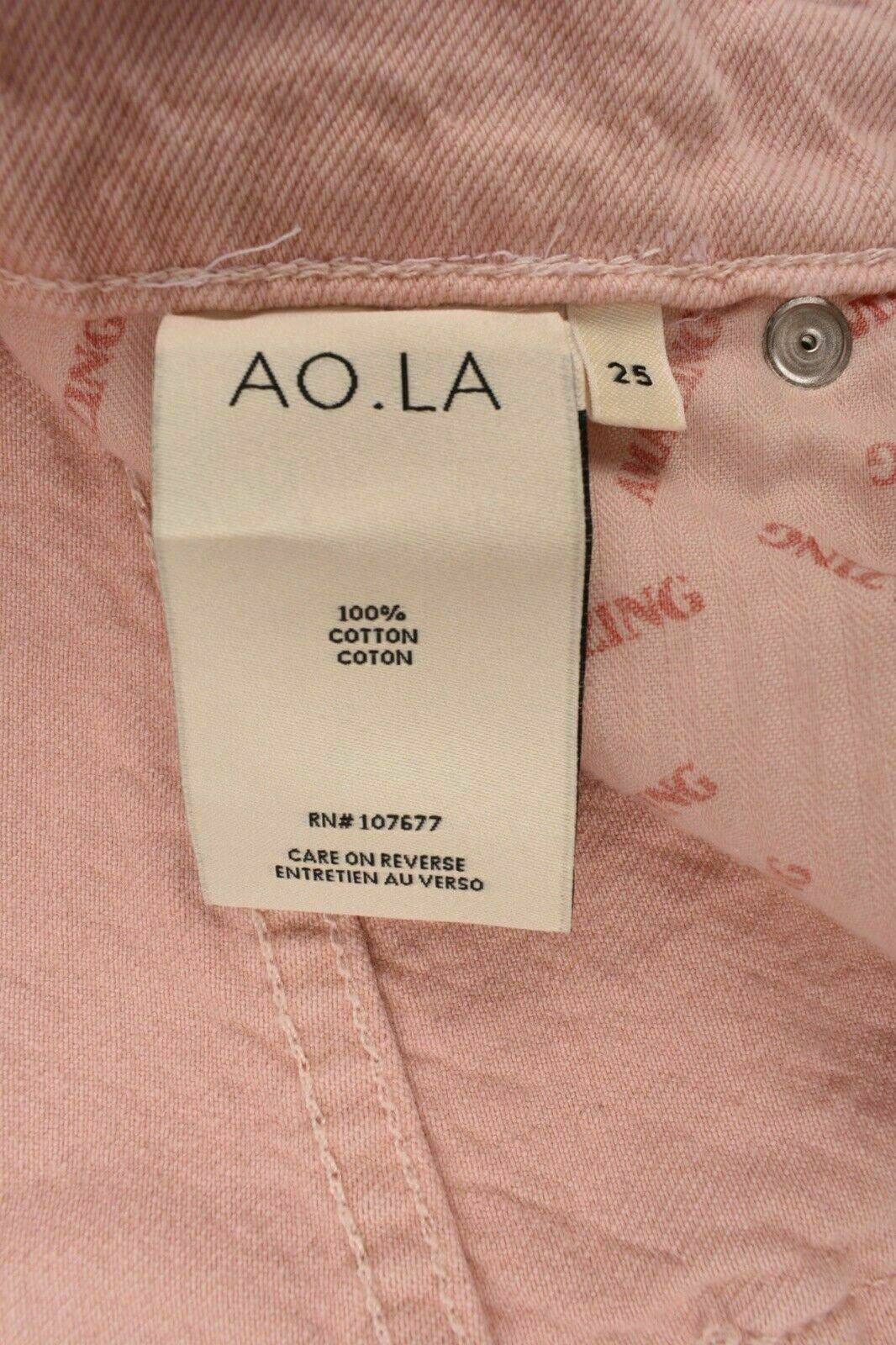 ALICE & OLIVIA Women's High Rise Girlfriend Slim Non-stretch Jeans Pink, W25 W26
