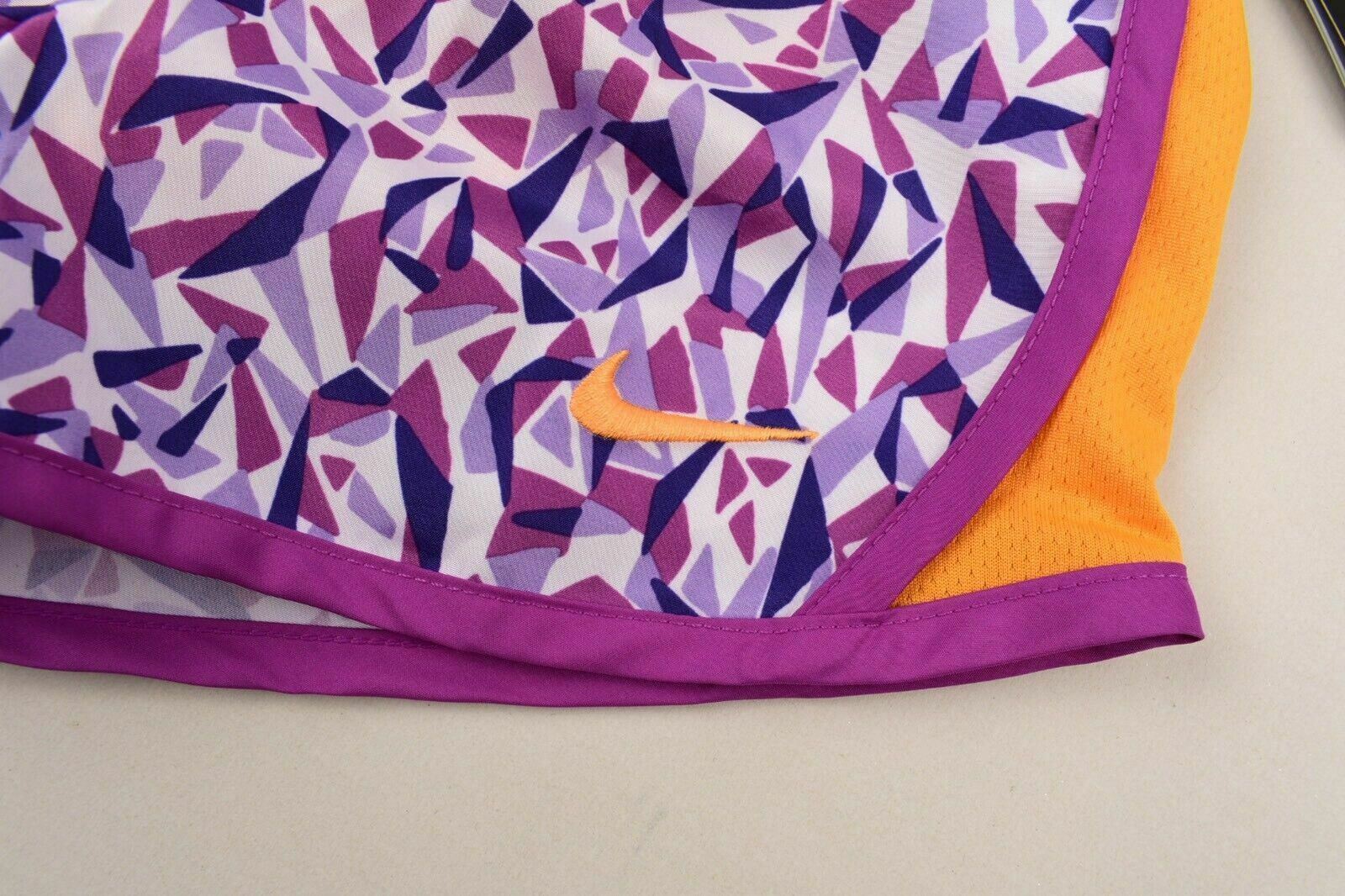 NIKE Dri-Fit Girl's Running Performance Shorts, Purple/Orange, size 4 Years
