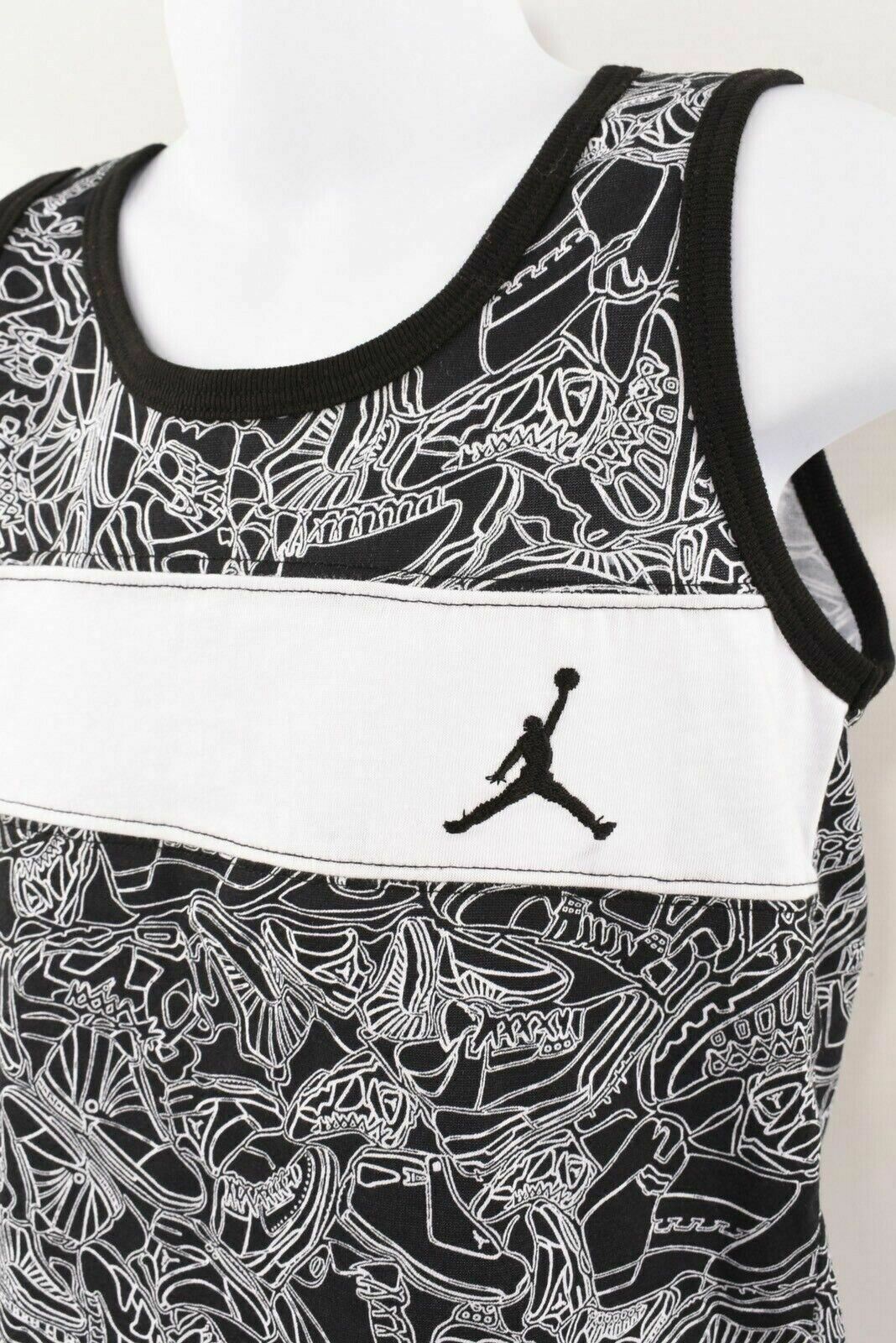 NIKE JORDAN Boys Kids Tank Top Vest Top Black/White, 1 y /2 y /3 y/ 4 years