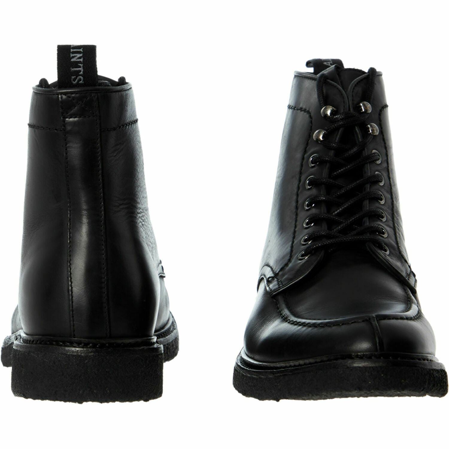 ALLSAINTS Men's INDIANA Genuine Leather Lace Up Boots, Black, UK 8 / EU 42