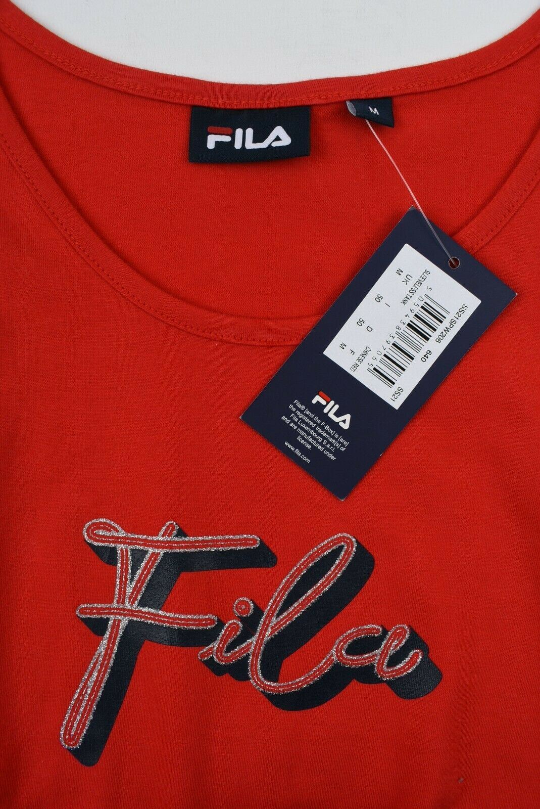 FILA Women's Sleeveless Tank Top, Chinese Red, size M