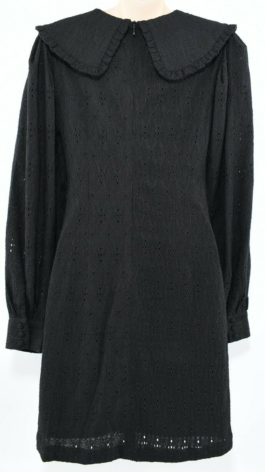 SISTERS POINT Women's EINA Mini Dress with Decorative Collar, Black, size S