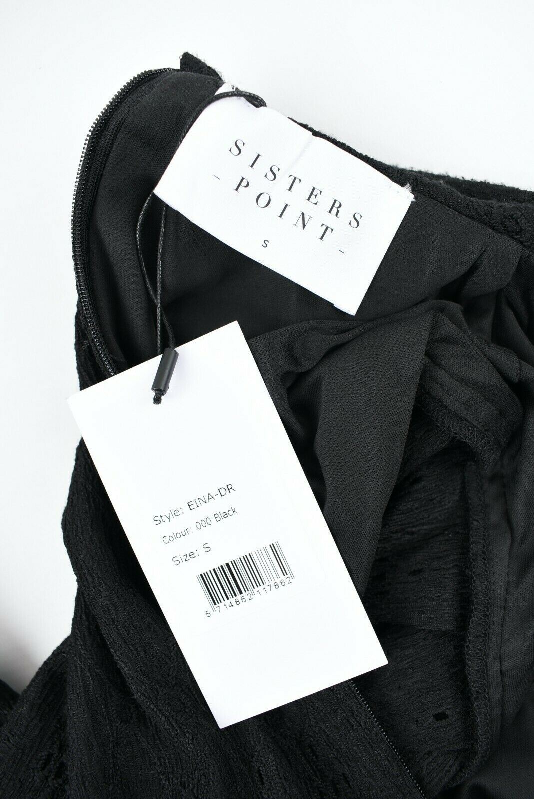 SISTERS POINT Women's EINA Mini Dress with Decorative Collar, Black, size S