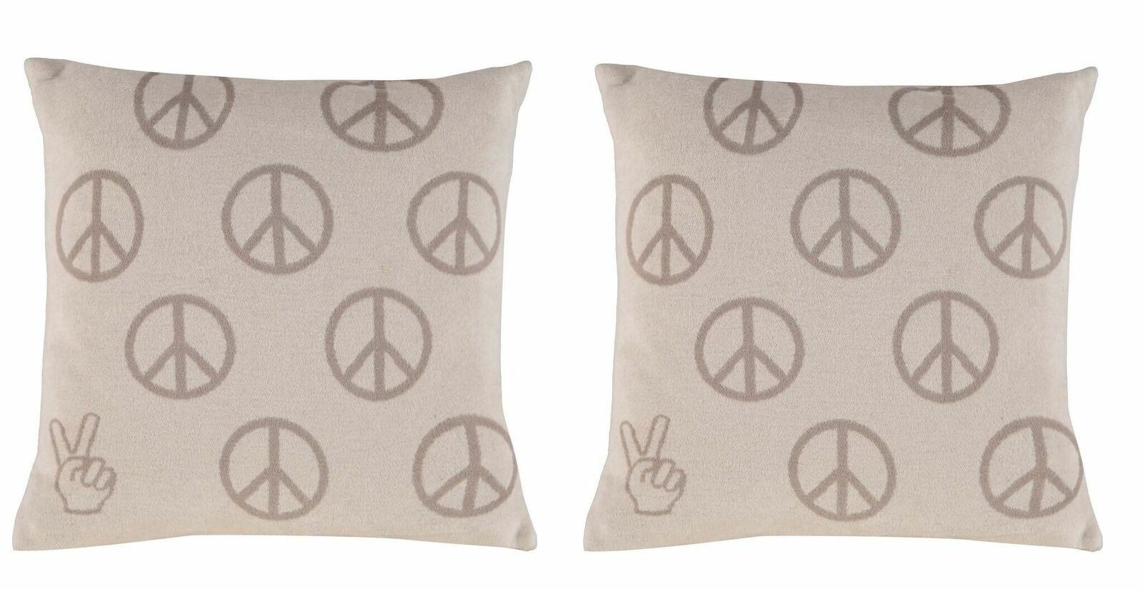 PAD Taupe Peace Emblem Duck Feather Cushion 45x45cm - Buy 1 or 2