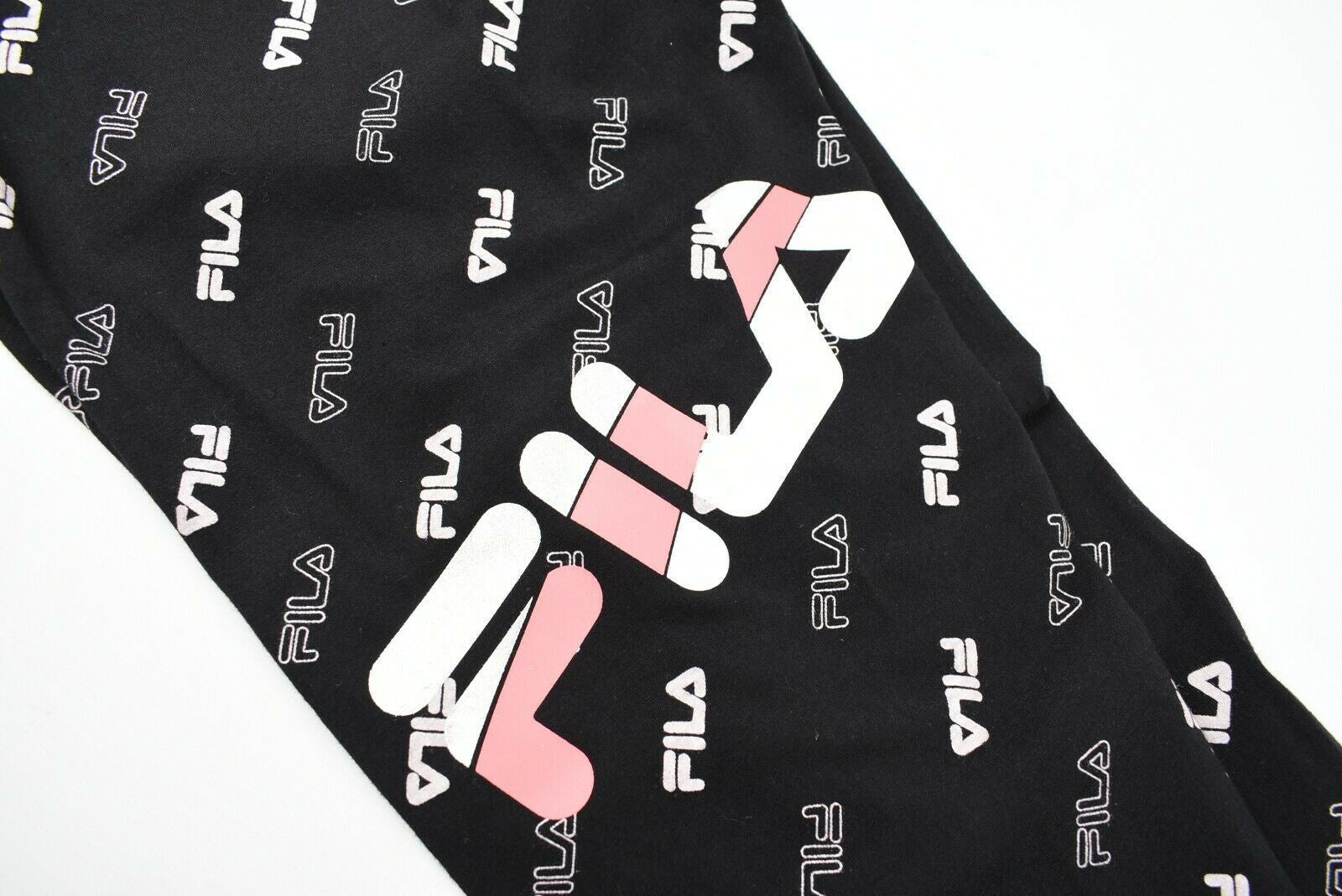 FILA Women's Black & Logo Print Cotton Leggings, size XS