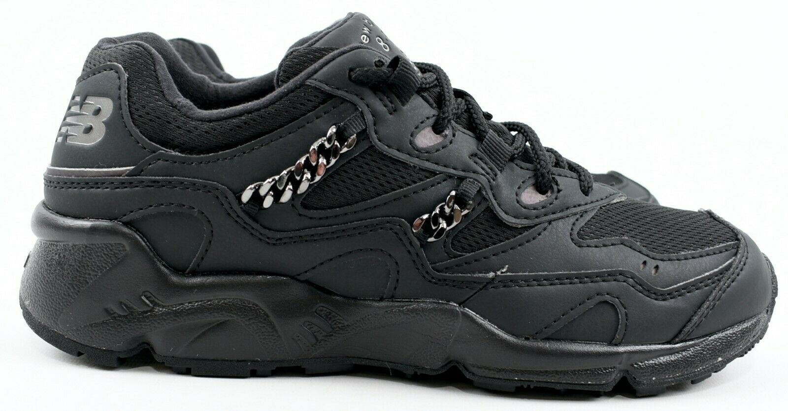 NEW BALANCE Women's Black Trainers, Chain Detail, size UK 4 / EU 36.5
