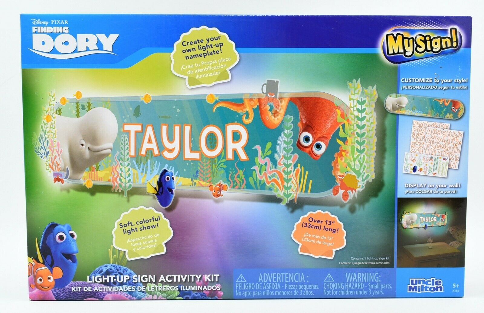 DISNEY PIXAR - Finding Dory - LIGHT-UP SIGN - Customisable Sign Activity Kit
