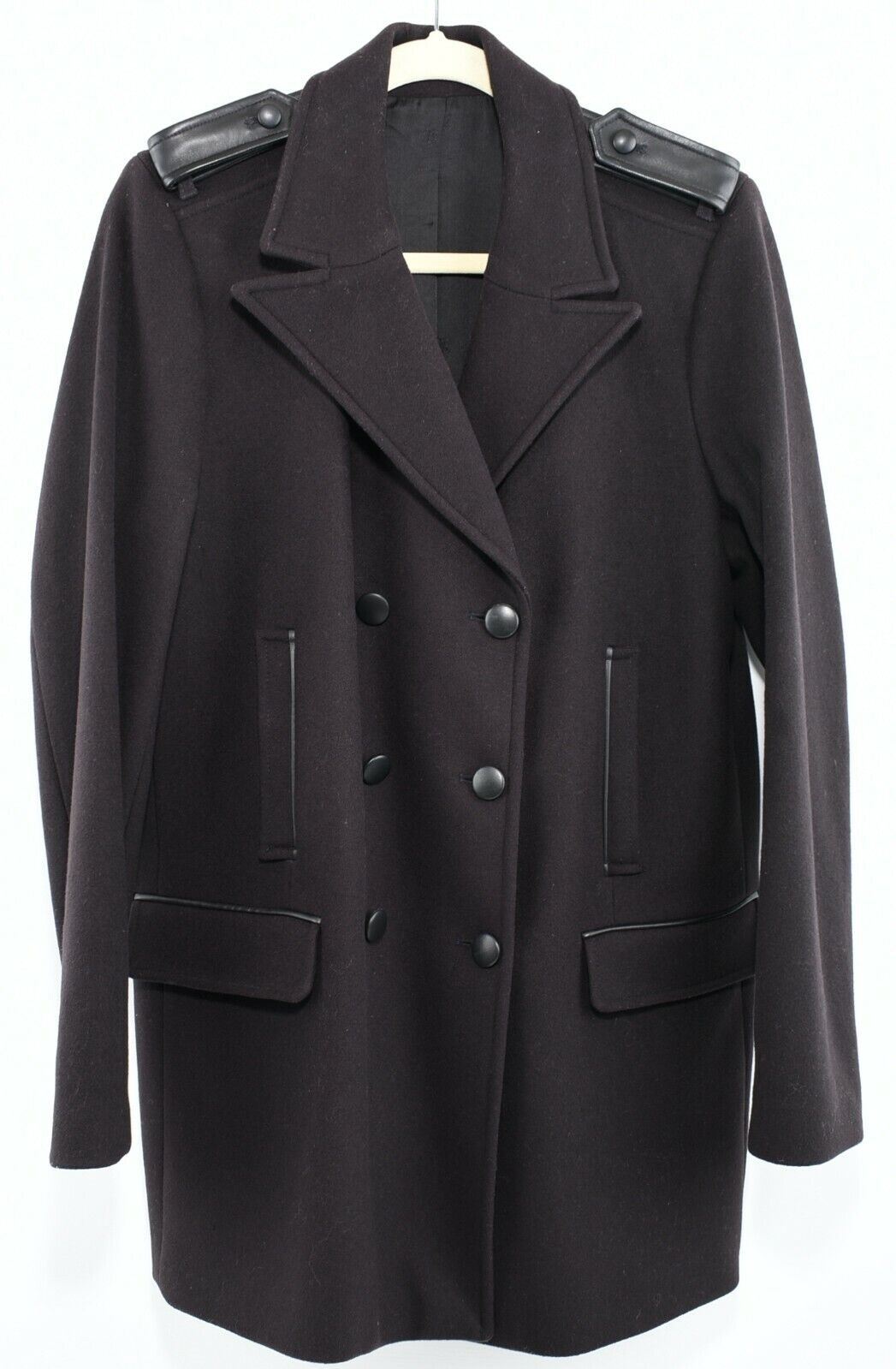 THE KOOPLES Women's Wool & Cashmere Coat, Black, size FR 42 / UK 14