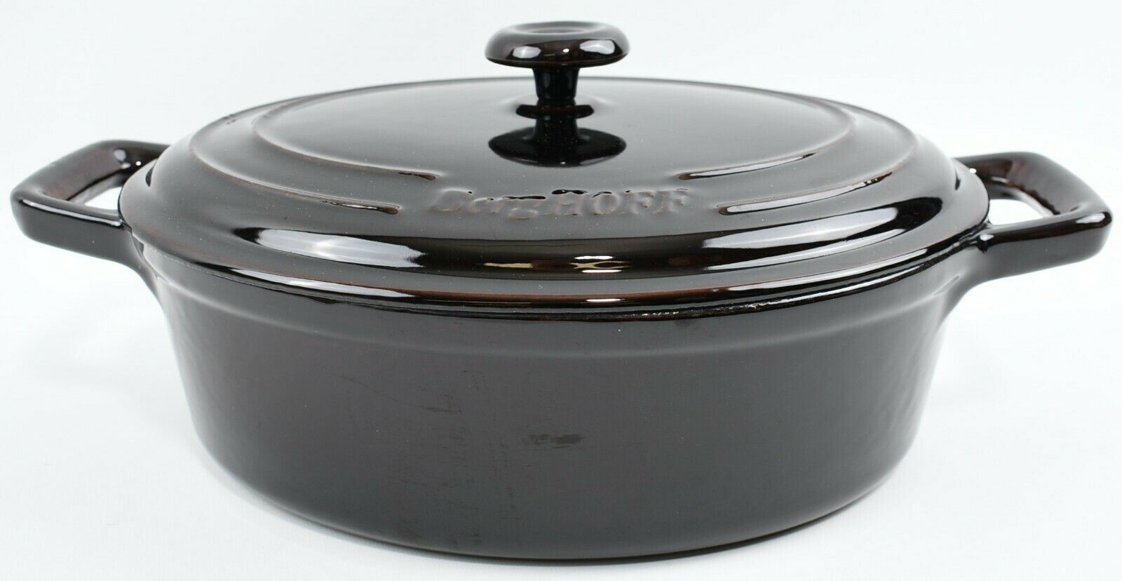 BERGHOFF Cast Iron Oval Casserole Dish with Lid 4.5L, New