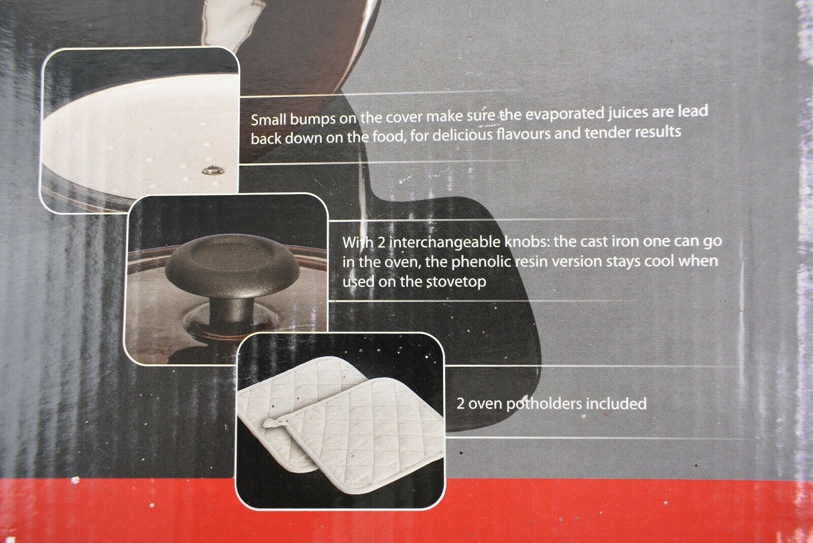 BERGHOFF Cast Iron Oval Casserole Dish with Lid 4.5L, New