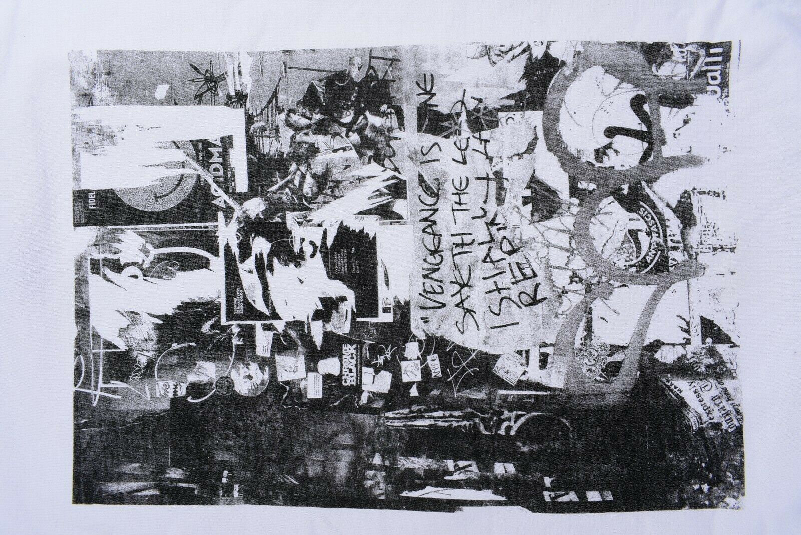 BOLONGARO TREVOR Men's White & Black Graphic Print Sweatshirt, size XL