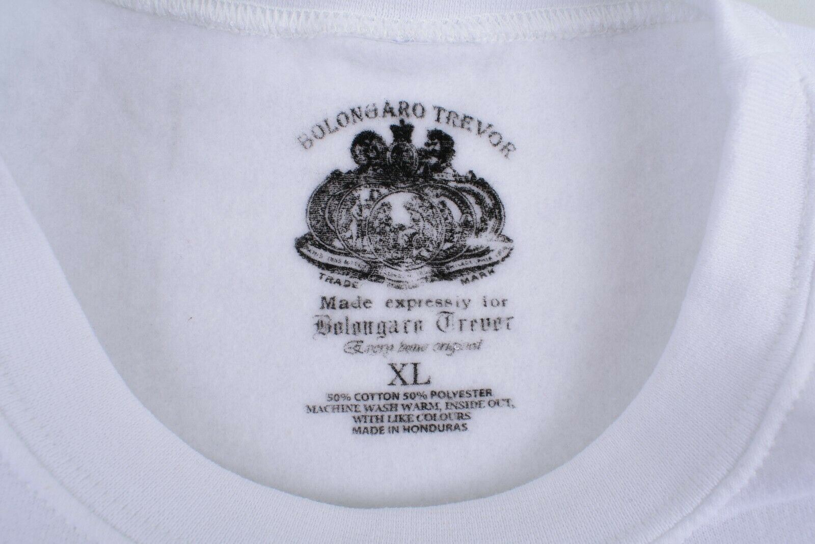 BOLONGARO TREVOR Men's White & Black Graphic Print Sweatshirt, size XL