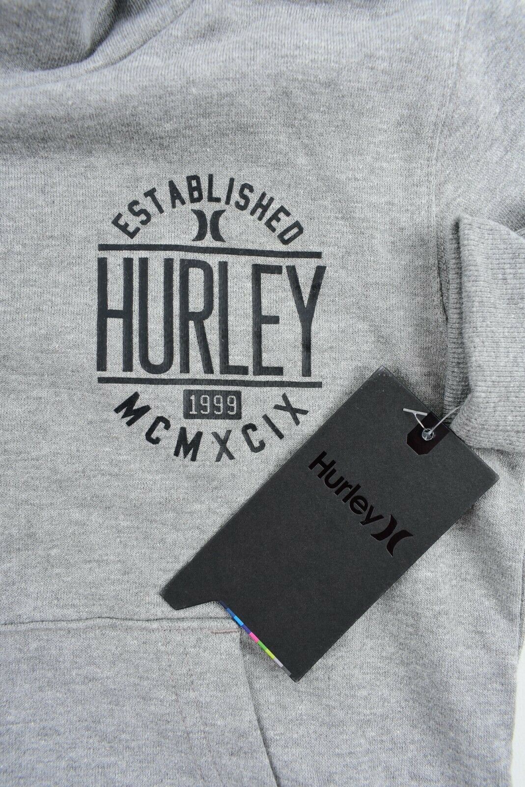 HURLEY Boys' Kids' Hooded Sweatshirt, Hoodie, Grey, size 6 years