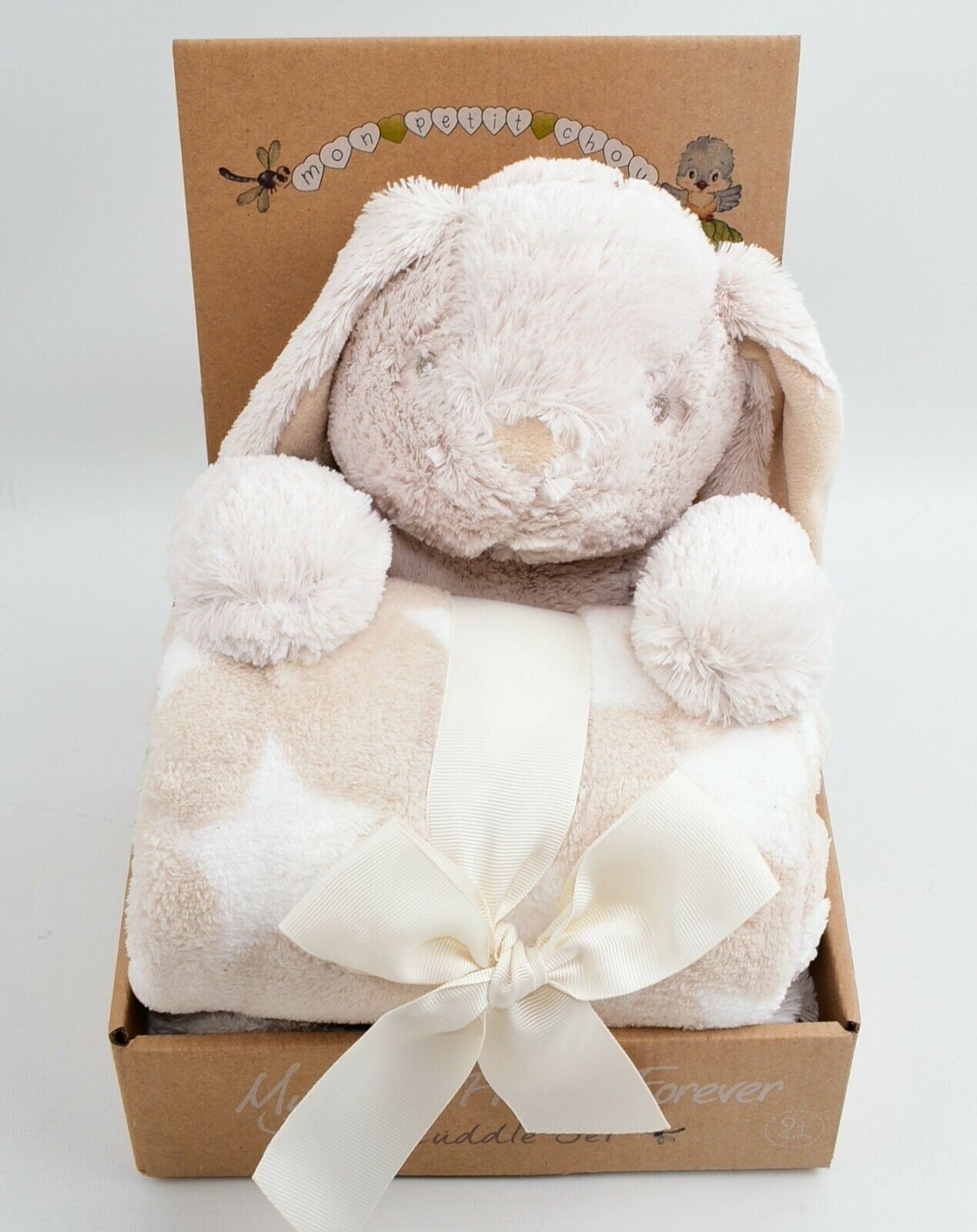 MON PETIT CHOU Plush Toy and Matching Blanket Baby Gift Set, BUNNY