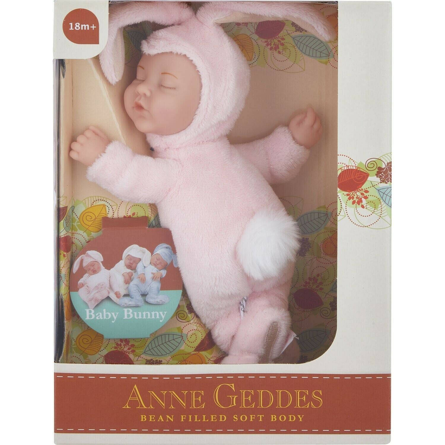 ANNE GEDDES 'Baby Bunny' Filled Soft Doll, Pink - New in Box