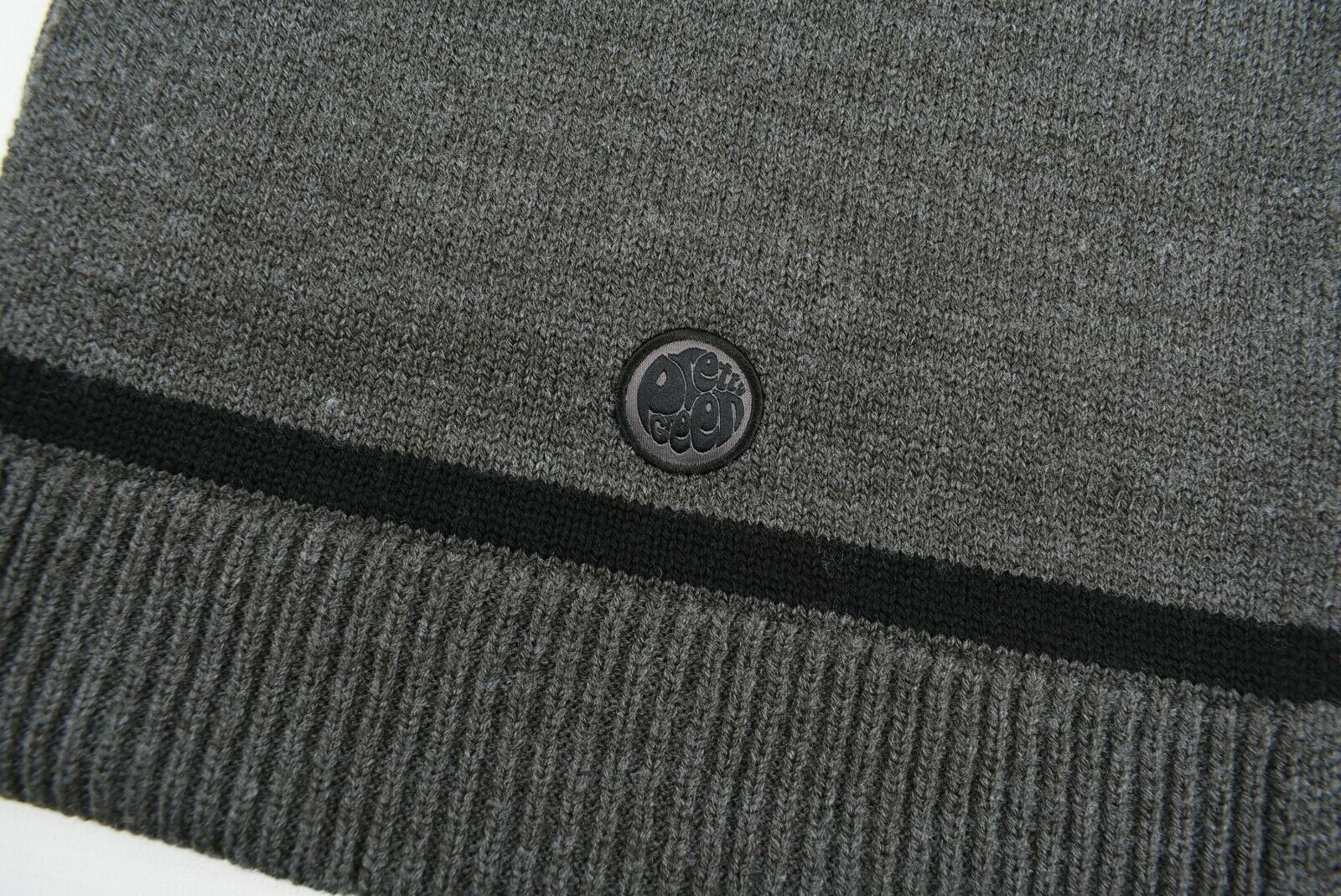 PRETTY GREEN Men's Beanie and Scarf Set, WOOL BLEND, Grey