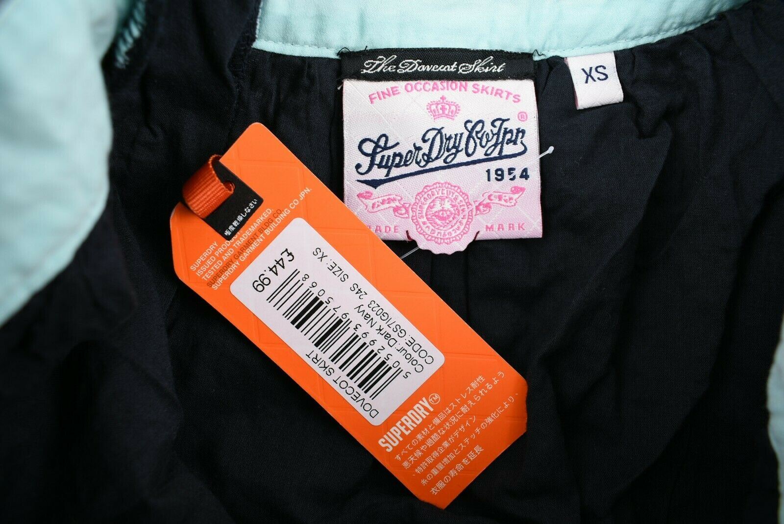 SUPERDRY Women's Girls' DOVECOT Navy Blue Crochet Skirt, size XS