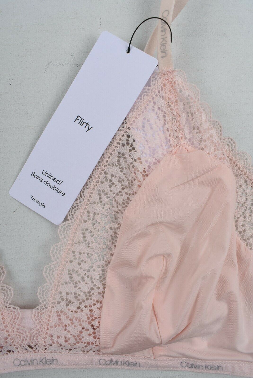 CALVIN KLEIN Women's FLIRTY Triangle Bra, Unlined, Pink, size L
