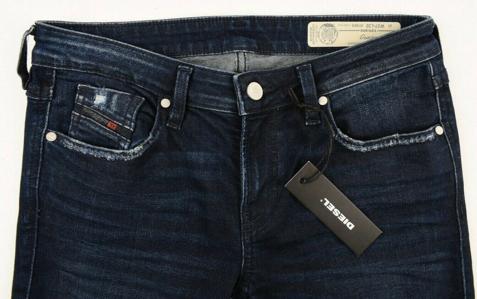 DIESEL Women's GRACEY Super Slim-Skinny Low Waist Jeans, size W27 L32