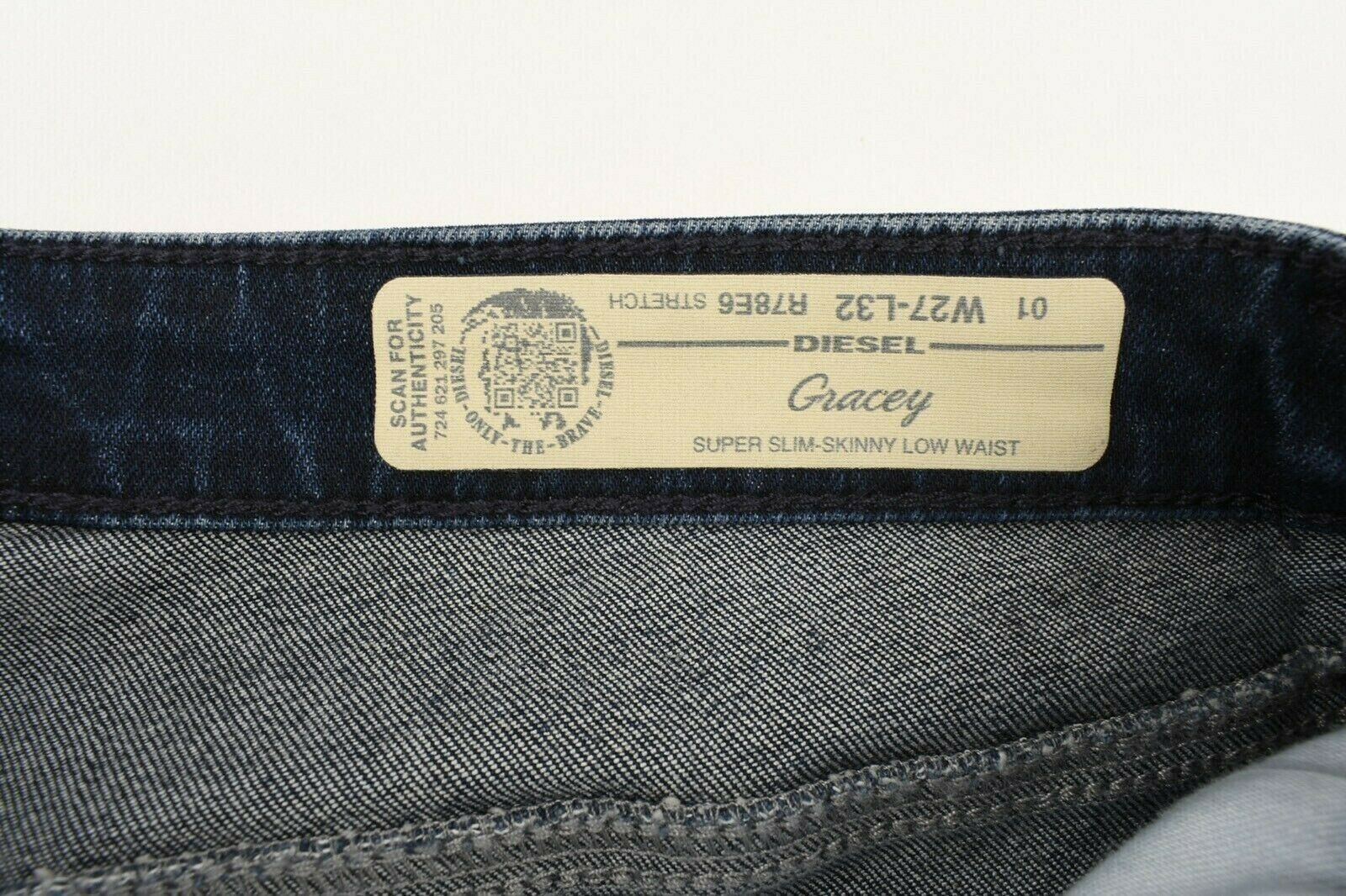 DIESEL Women's GRACEY Super Slim-Skinny Low Waist Jeans, size W27 L32