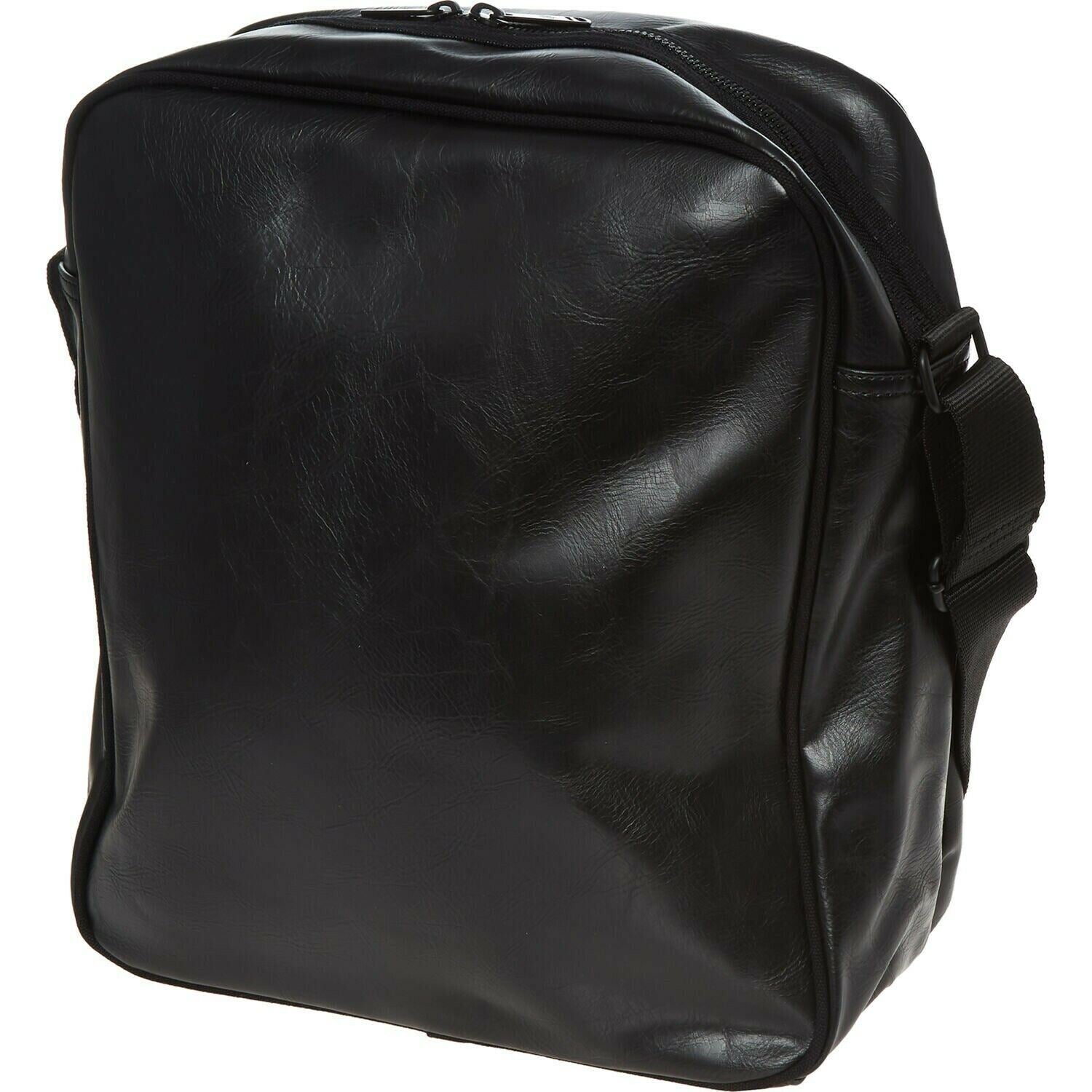 FRED PERRY Men's TONAL PU FLIGHT BAG, Shoulder/Crossbody, Black
