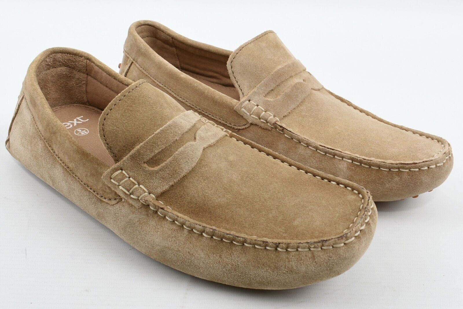 NEXT Mens Genuine Suede Leather Loafers, Stone, size UK 10 /EU 44