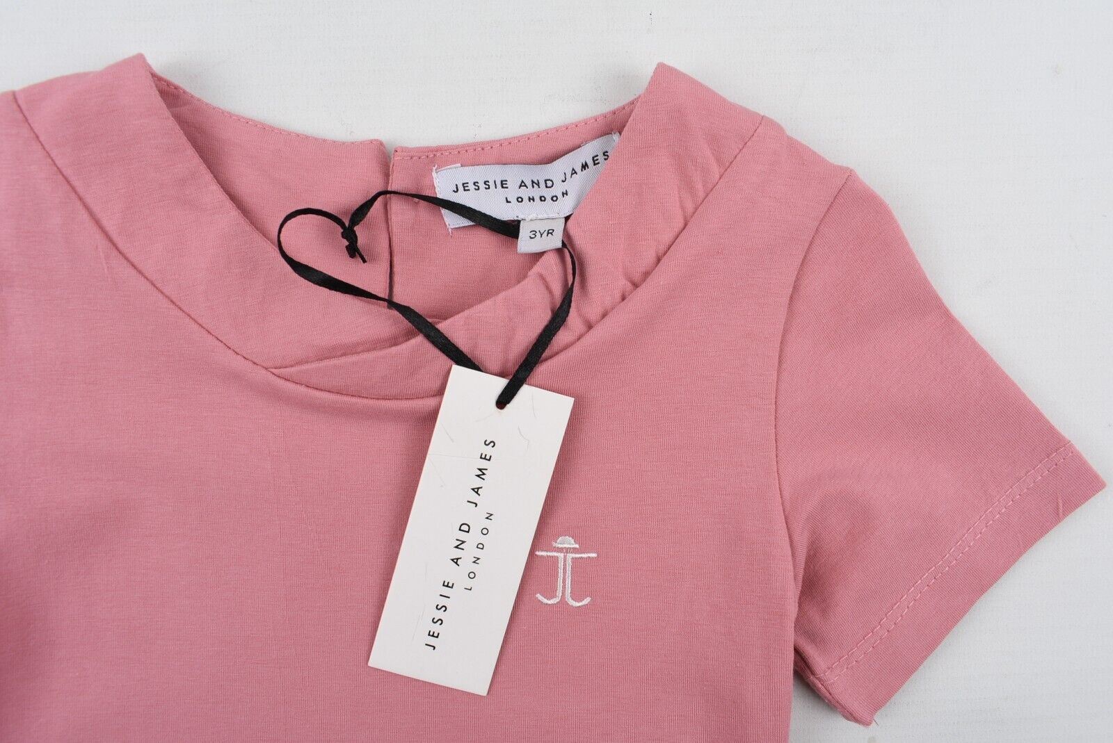 JESSIE AND JAMES Girls' Kids' Short Sleeve Jersey Dress, Pink, size 3 years