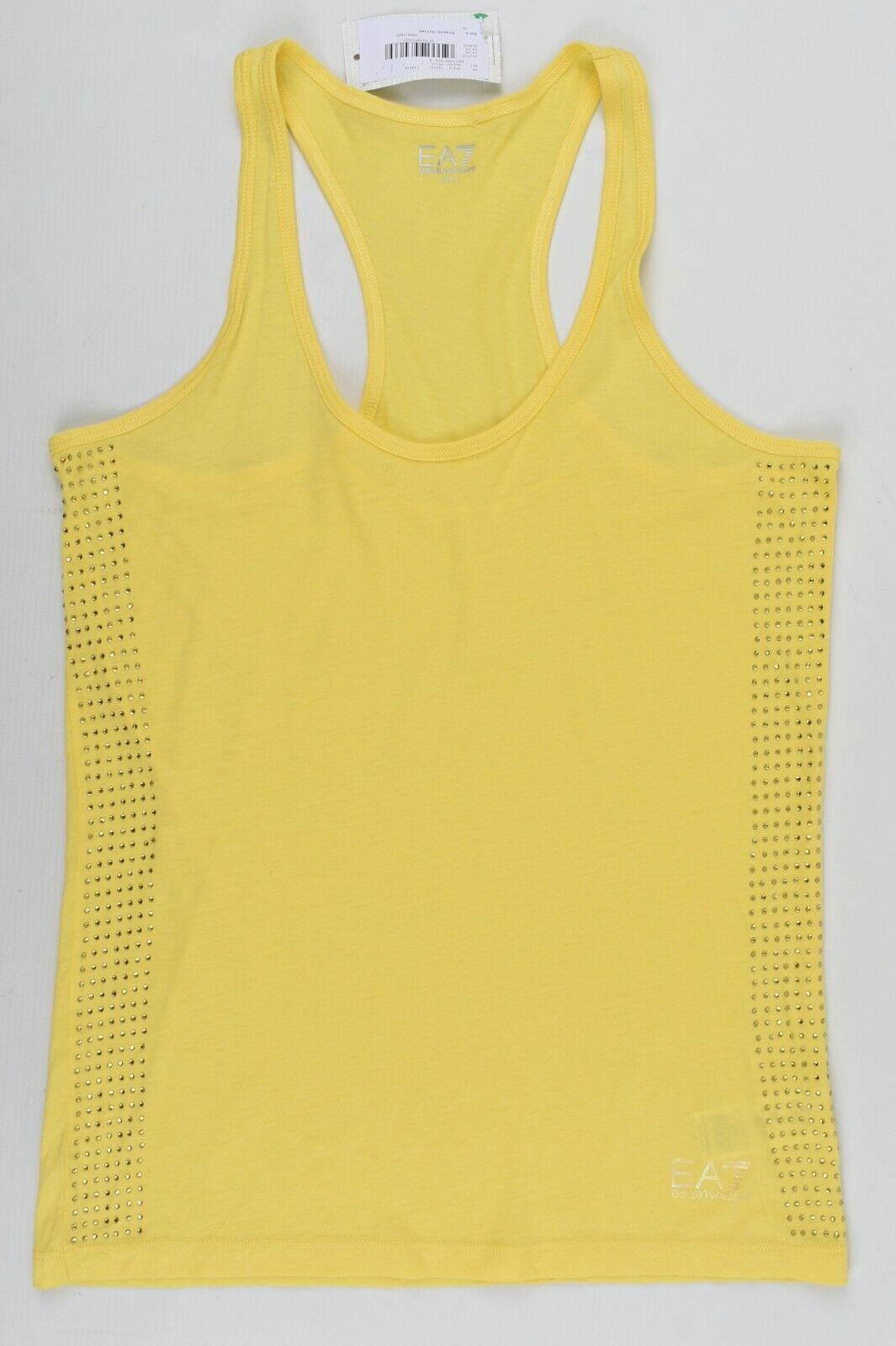 EA7 EMPORIO ARMANI Women's Workout Yoga Tank Top, Modal/Cotton, Yellow, size L