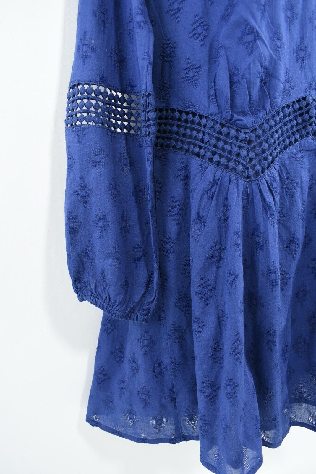 ROXY Women's V-neck Longline Boho Tunic Top, Navy Blue, size SMALL