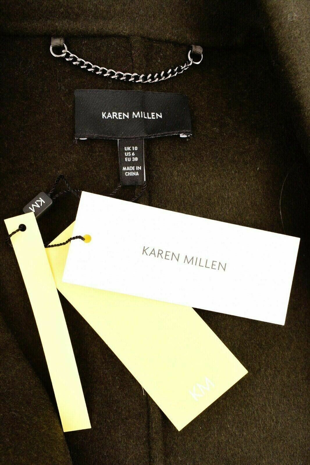 KAREN MILLEN Women's Wool Blend Coat, Pine Green, size UK 10   *EX DISPLAY*