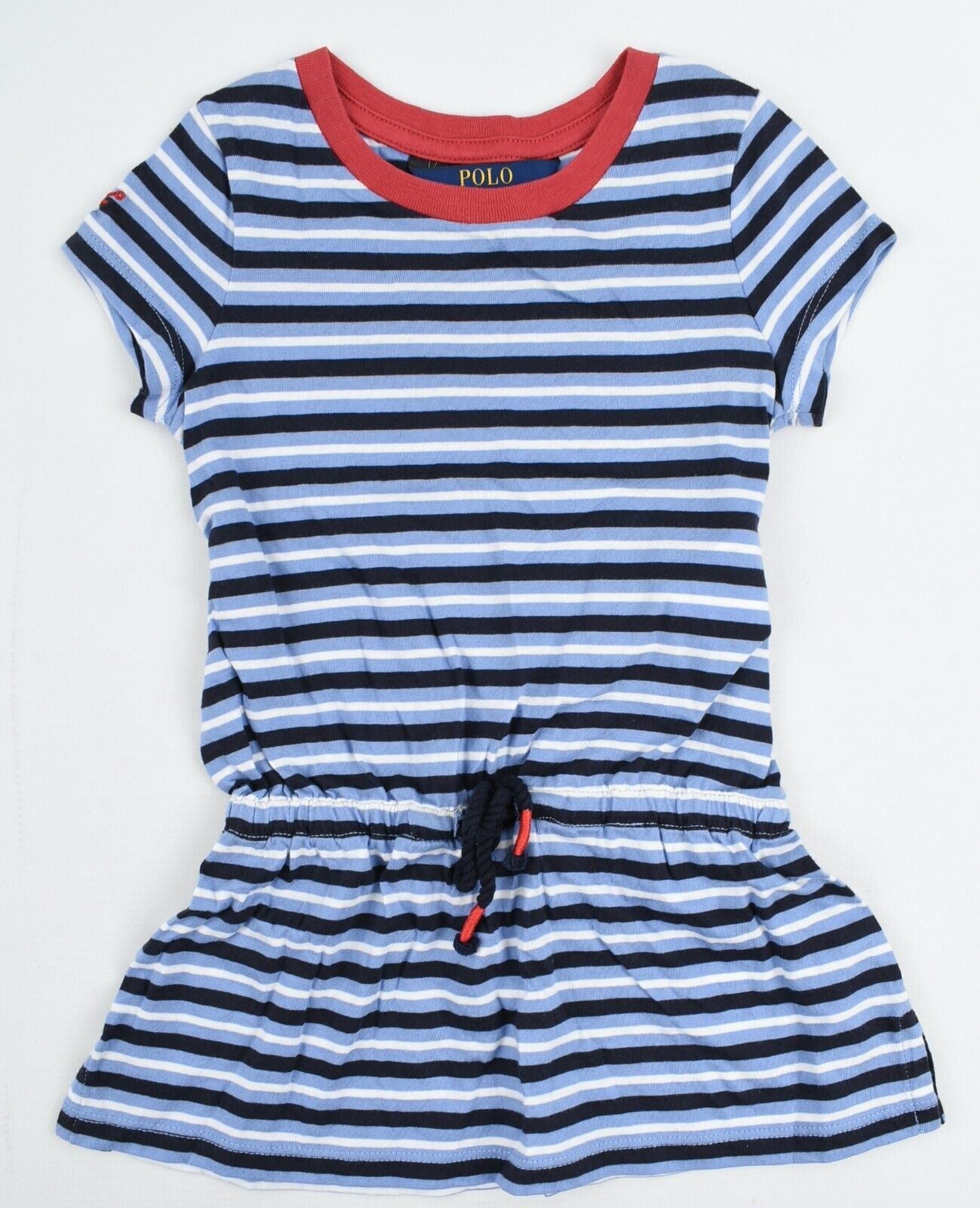 POLO RALPH LAUREN Girls' Kids' Blue Striped Cotton Summer Dress, sizes 2 years