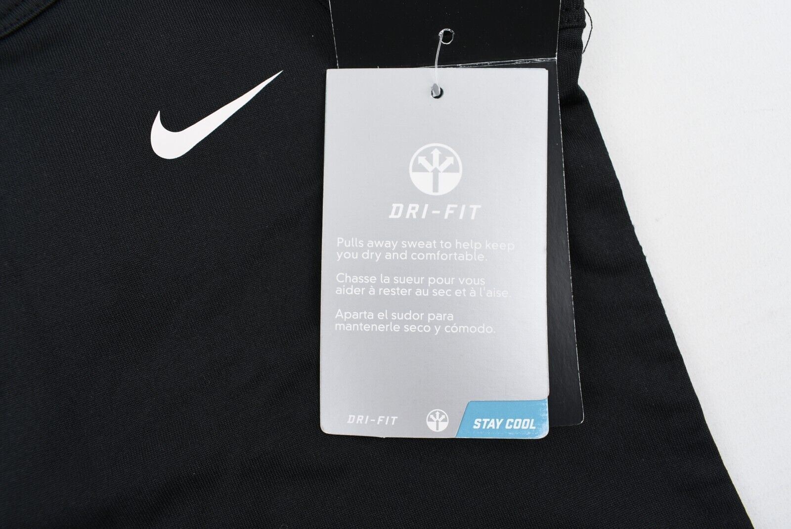 NIKE DRI-FIT Girls' Activewear Tank Top, Black/White, size 4 years