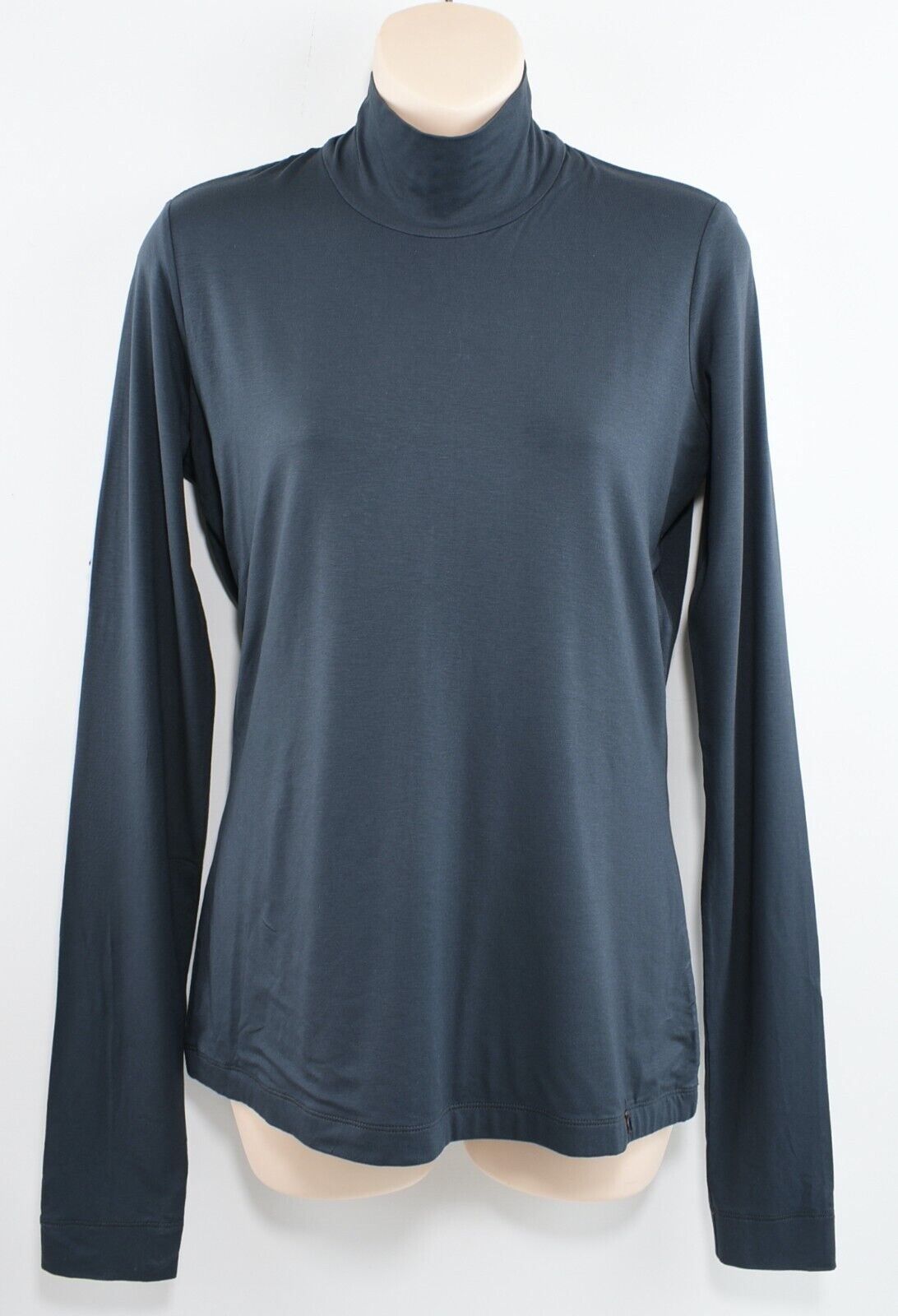 JIL SANDER NAVY - Women's Dark Grey-Green Turtle Neck Top, size L (UK 16)