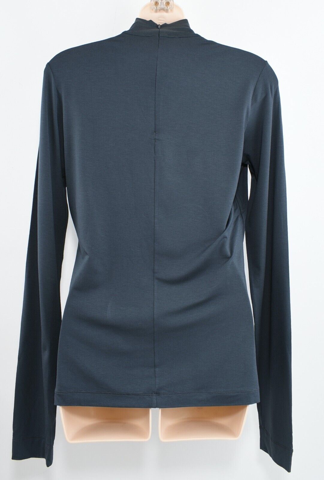 JIL SANDER NAVY - Women's Dark Grey-Green Turtle Neck Top, size L (UK 16)