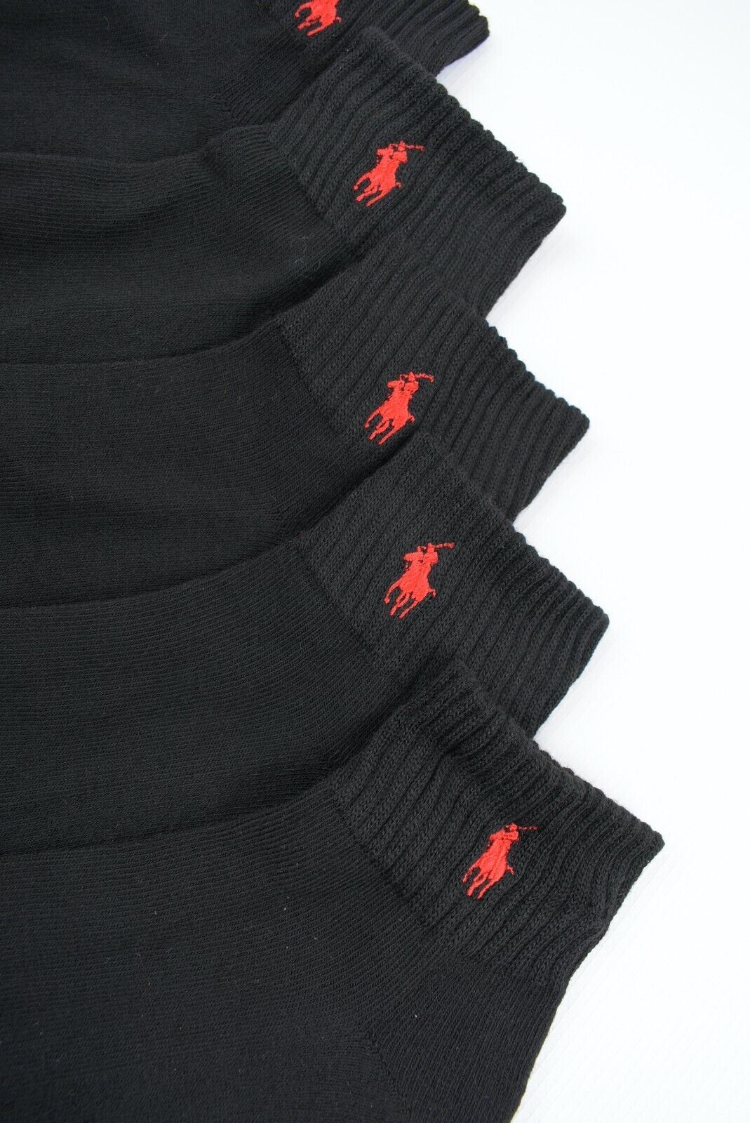 POLO RALPH LAUREN Men's 6-pack Half Cushioned Sole Sport Socks, Black, UK 7-11