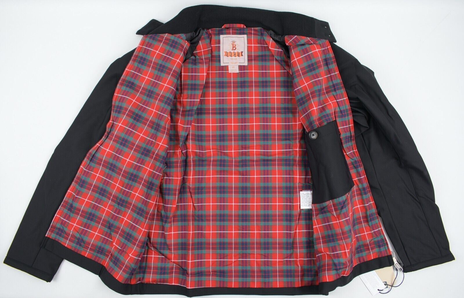 BARACUTA Men's Black Harrington Shell Jacket, size 40 RRP £330