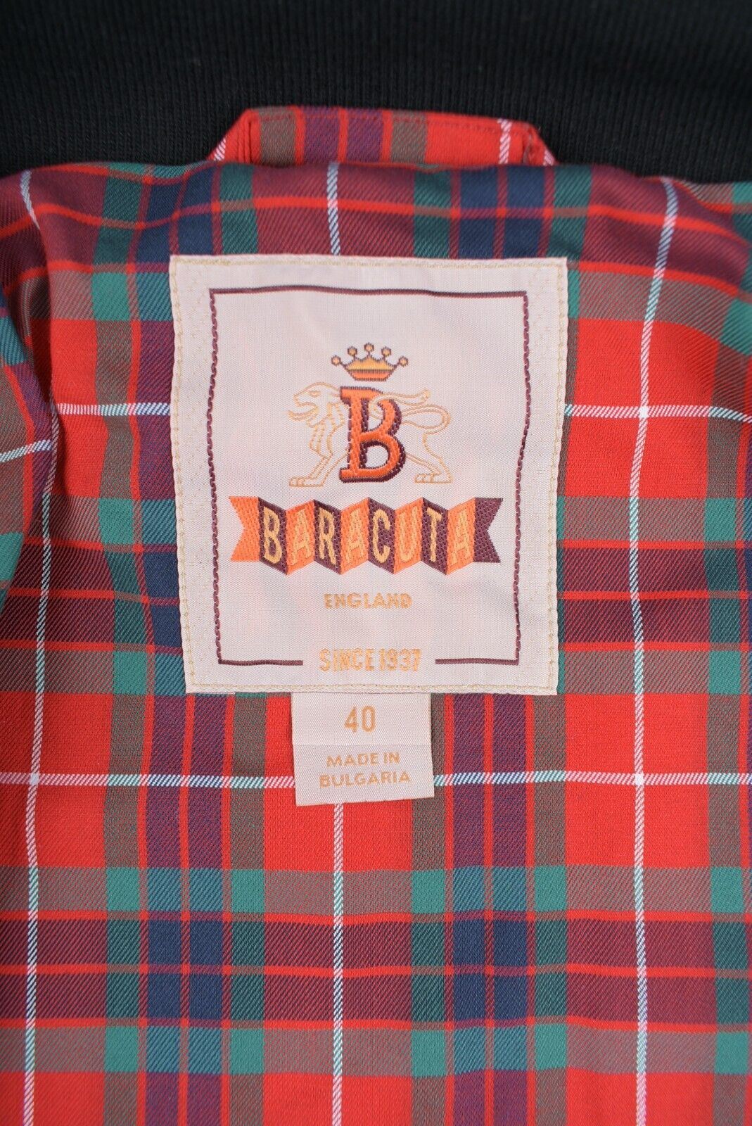 BARACUTA Men's Black Harrington Shell Jacket, size 40 RRP £330