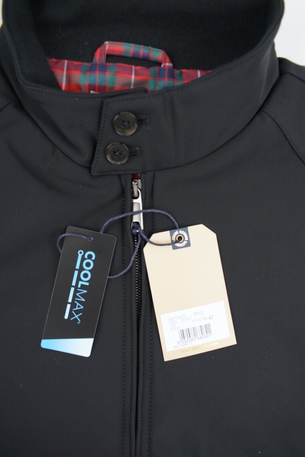 BARACUTA Men's Black Harrington Shell Jacket, size 42 RRP £330