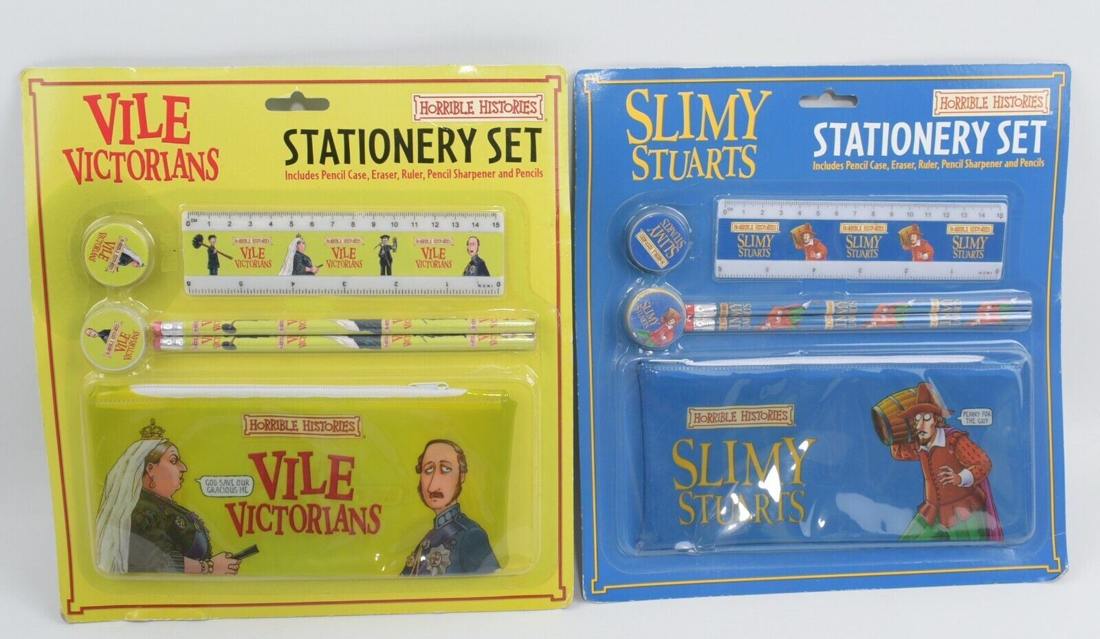 HORRIBLE HISTORIES 2x Stationery Sets, Vile Victorians & Slimy Stuarts
