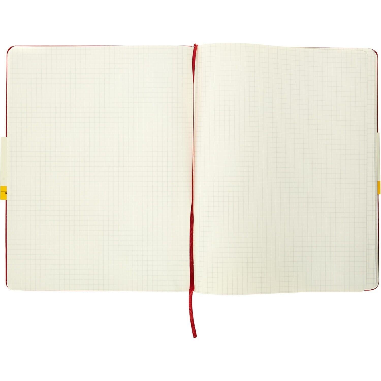 MOLESKINE - Red Squared Hard Cover Notebook, 192 pages 19cm x 25cm